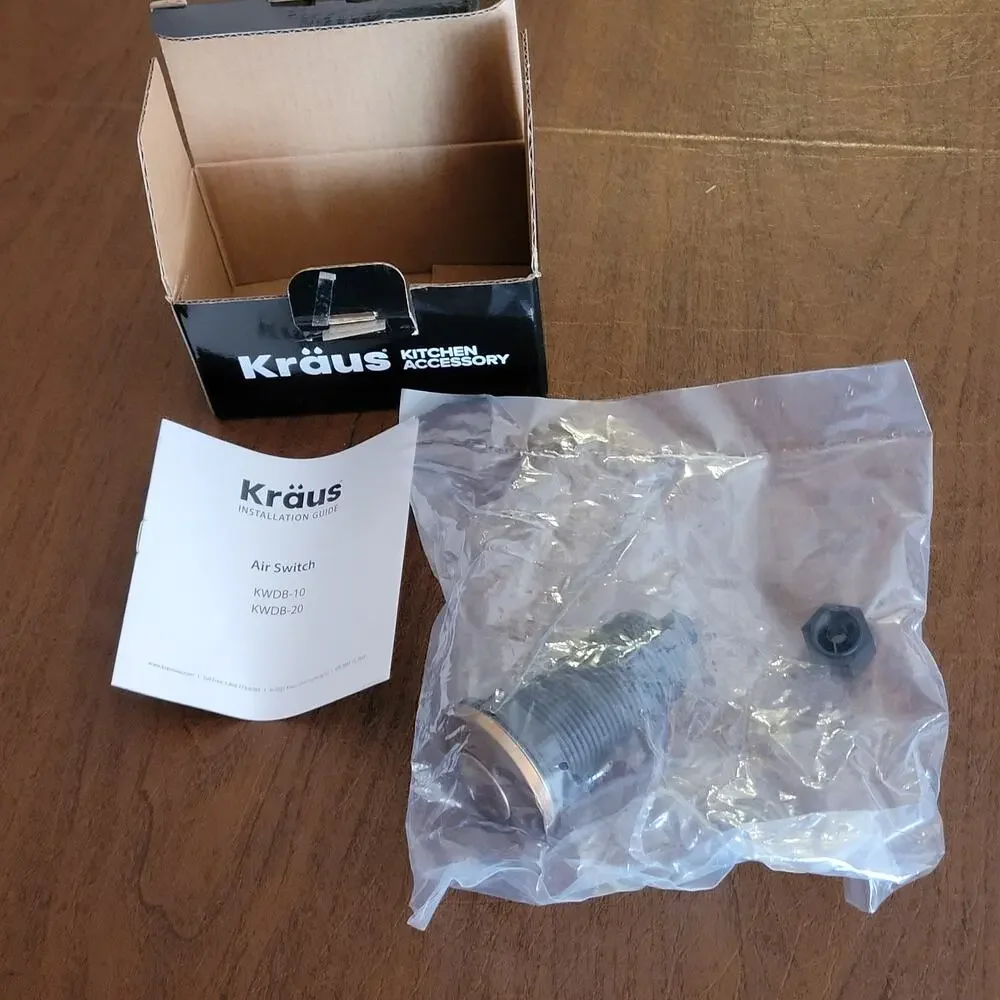 KRAUS KWDB-20BB Garbage Disposal Air Switch Button Brushed brass New
